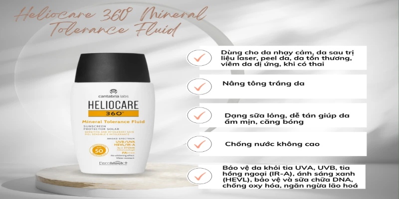 Kem chống nắng cho da dầu nâng tone Heliocare hiệu quả